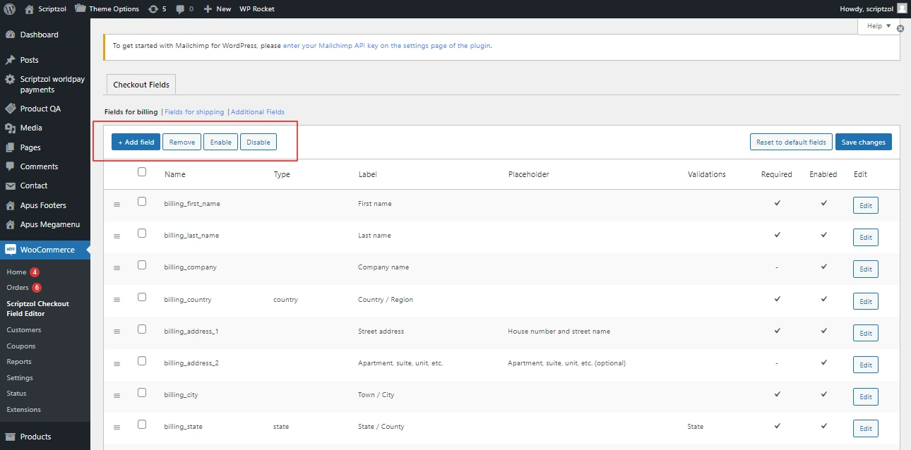 WooCommerce Checkout Field Editor Pro
