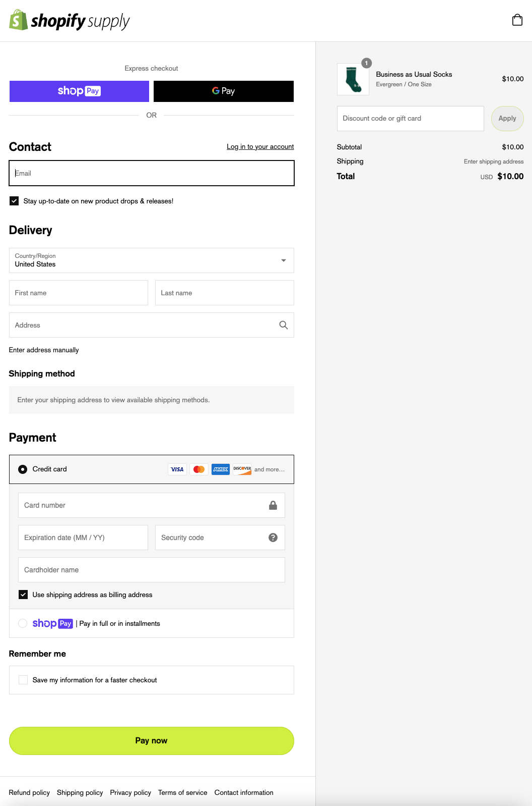 Shopify One-Page Checkout