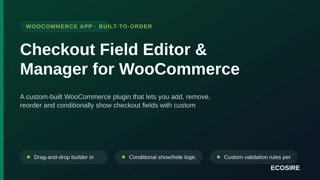 Checkout Field Editor