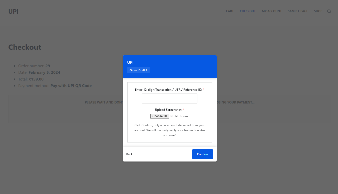 Sleek WooCommerce checkout screen with USDT Tether payment button and instant settlement confirmation for crypto plugins